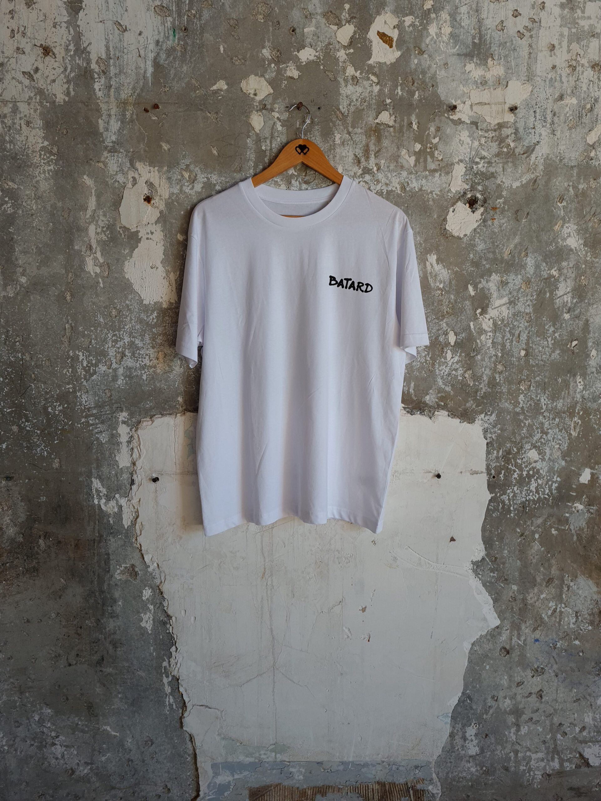 T-shirt oversize blanc imprimé en coton bio