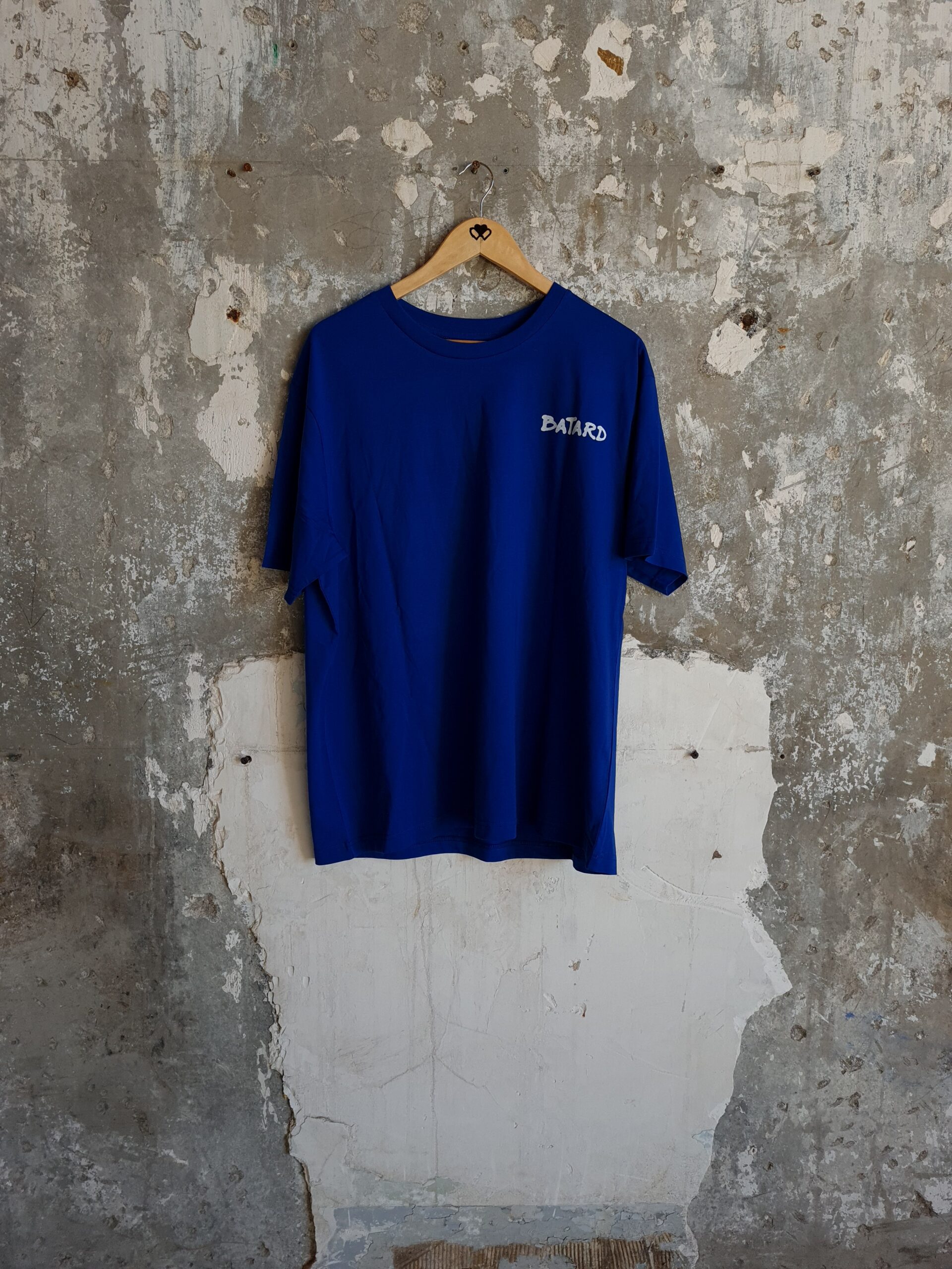 T-shirt oversize bleu imprimé en coton bio