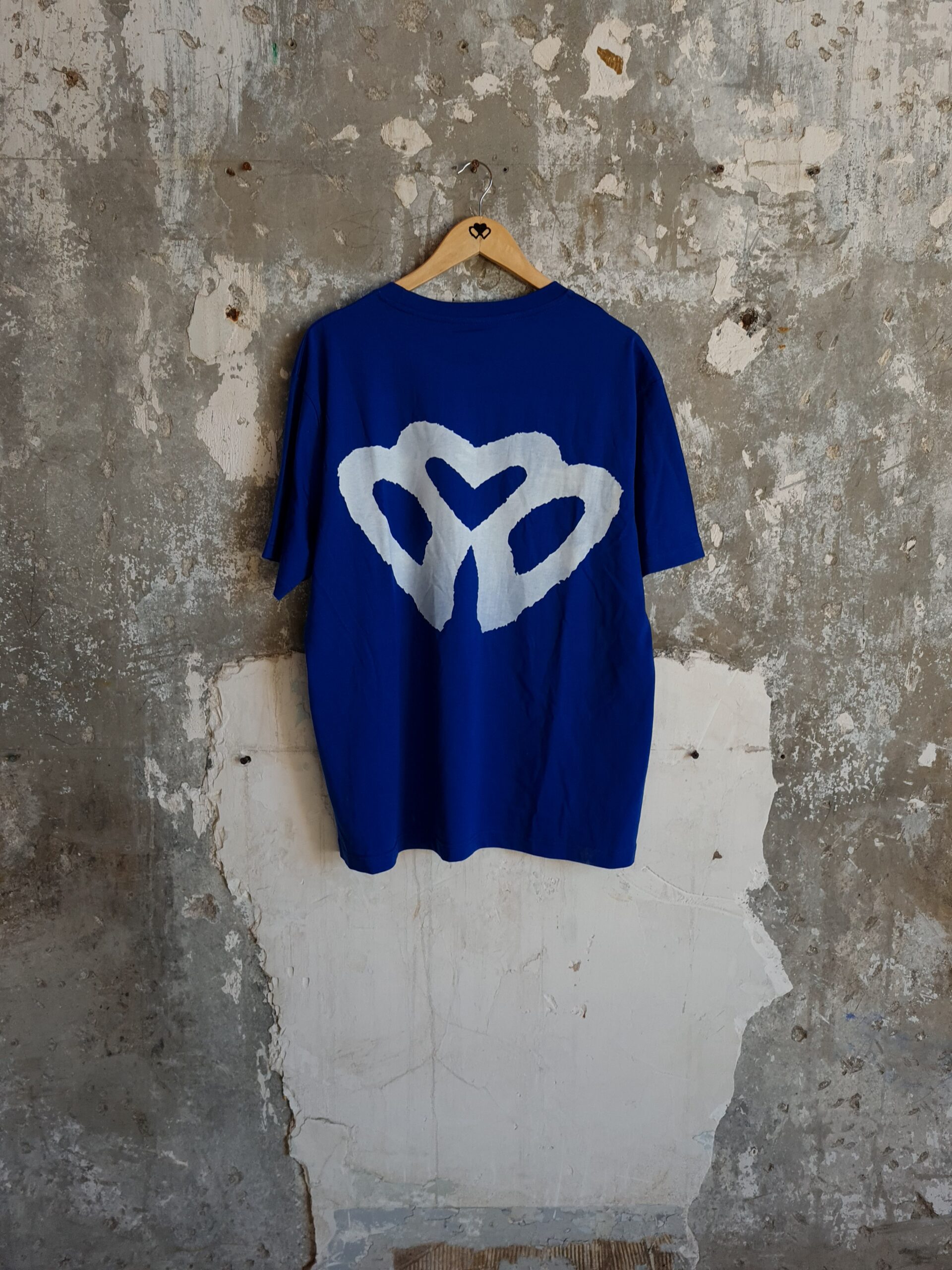T-shirt oversize bleu imprimé en coton bio